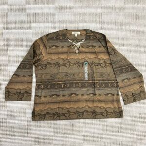 Vintage 90s Cabela’s Southwestern Horse Print Shirt | Made in USA | 2XL